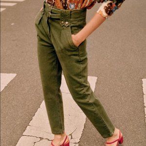 Sezane - Leon Trousers - Size 2 - Khaki